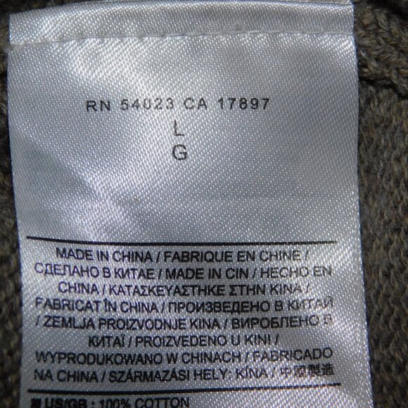 Banana Republic Mens L Tan Light Brown Button Turtle neck Military Style Sweater - Picture 5 of 12